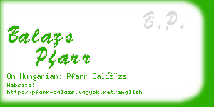 balazs pfarr business card